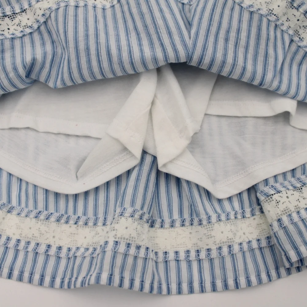 Wild Fable Tiered Lace-Trim Skort — Blue/White, XXS, NWT